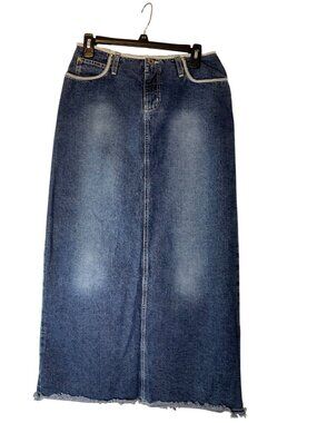 Hydraulic Womens Juniors Sz 5 6 Long Denim Skirt Modest